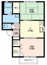 松本市波田のアパートの間取り