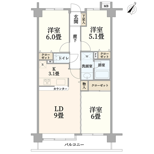 コスモつきみ野の間取り