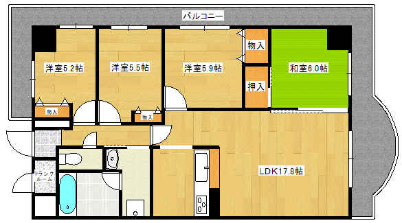 手柄アートスカイハイツの間取り