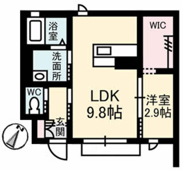 新居浜市坂井町のアパートの間取り