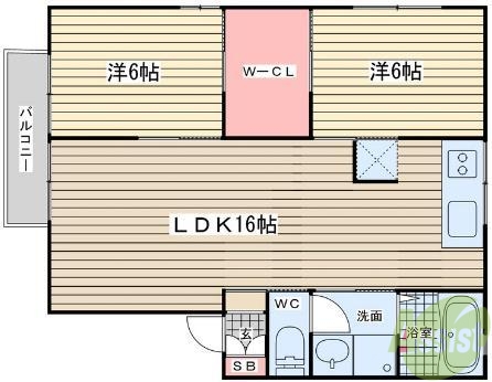 ガーデンコート車 A棟の間取り