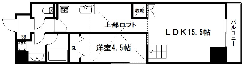 京都市中京区百足屋町のマンションの間取り