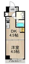 神戸市中央区脇浜町のマンションの間取り