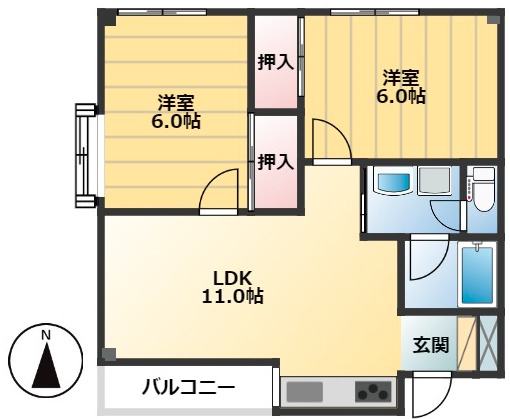 神明町スタンハイツの間取り