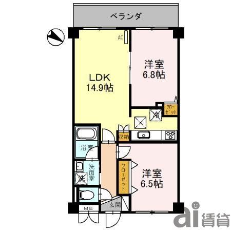 川越市藤原町のマンションの間取り