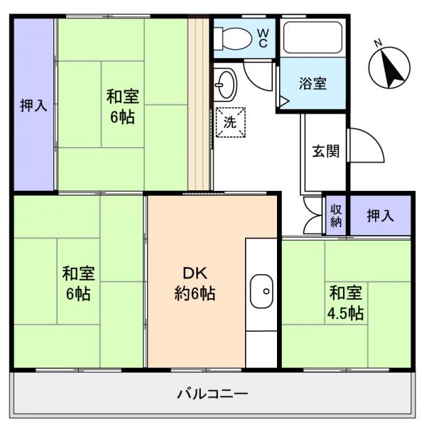 高津団地５街区６棟の間取り