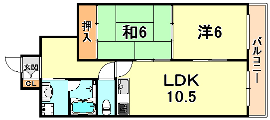 神戸市灘区篠原南町のマンションの間取り