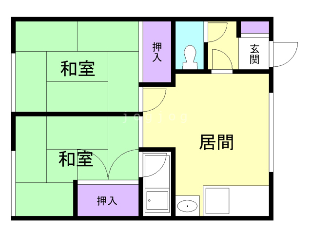 苫小牧市住吉町のアパートの間取り