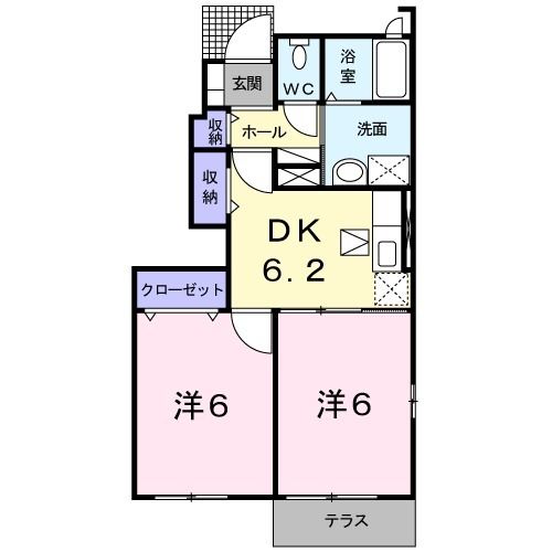 宗像市田熊のアパートの間取り