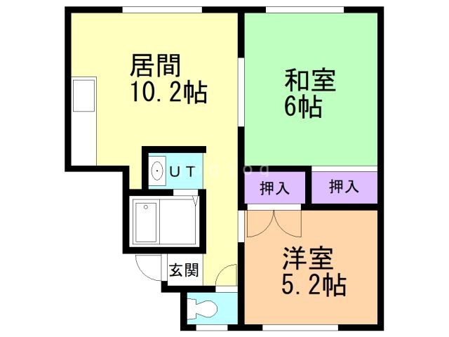 茅部郡森町字鳥崎町のアパートの間取り