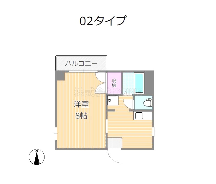 岡山市北区幸町のマンションの間取り