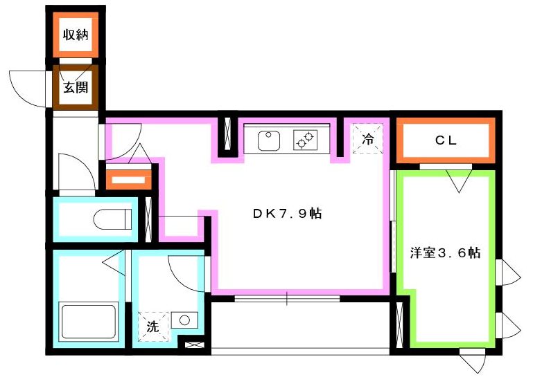 【三鷹市中原のアパートの間取り】