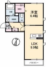 倉敷市上富井のアパートの間取り