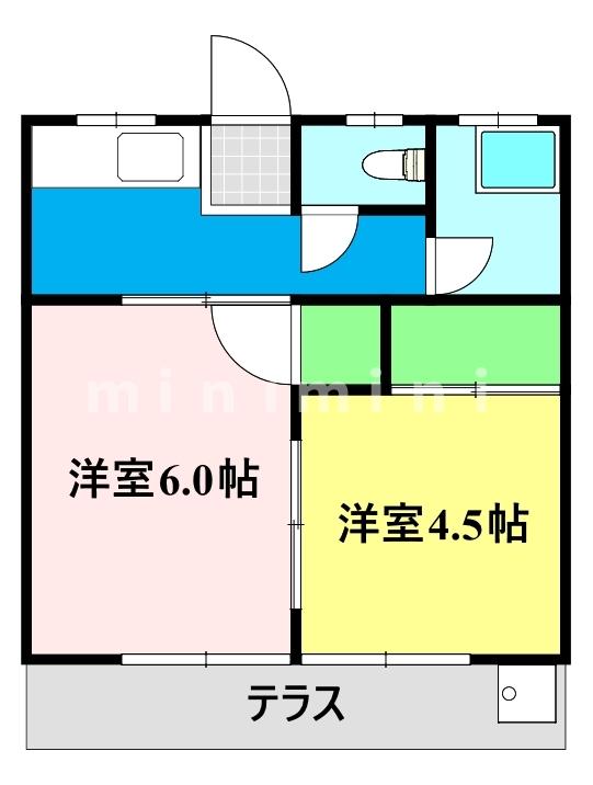 熊本市中央区出水のアパートの間取り