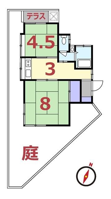 初音ケ丘平屋住宅の間取り