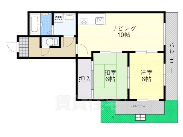 茨木市下穂積のマンションの間取り