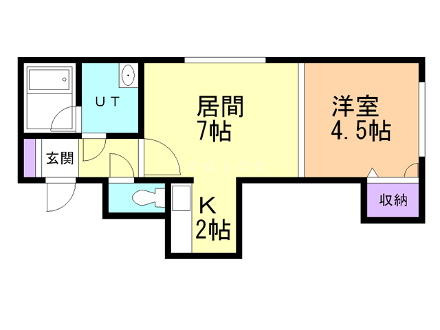 札幌市中央区北八条西のアパートの間取り