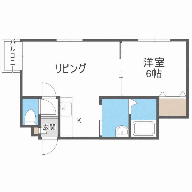 札幌市東区北十九条東のマンションの間取り