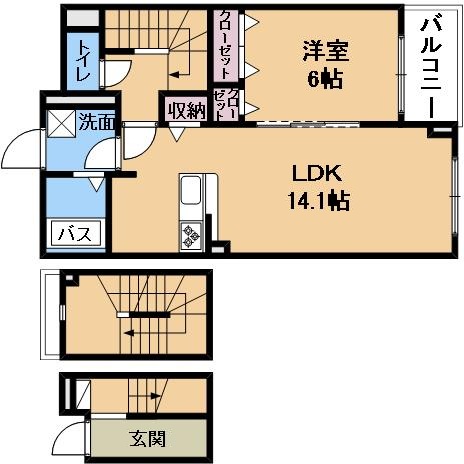 草津市上笠のアパートの間取り