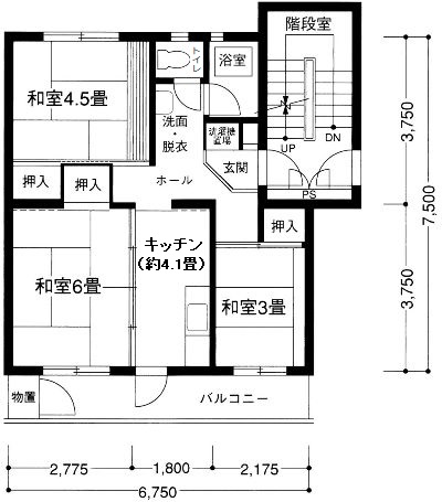 藤沢西部第1　3-2号棟3-2棟の間取り