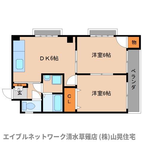 静岡市清水区草薙のアパートの間取り