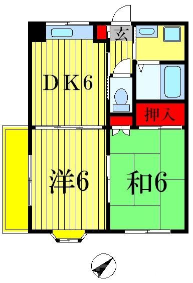 松戸市岩瀬のマンションの間取り