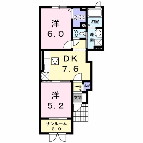 グランソレイユＡの間取り