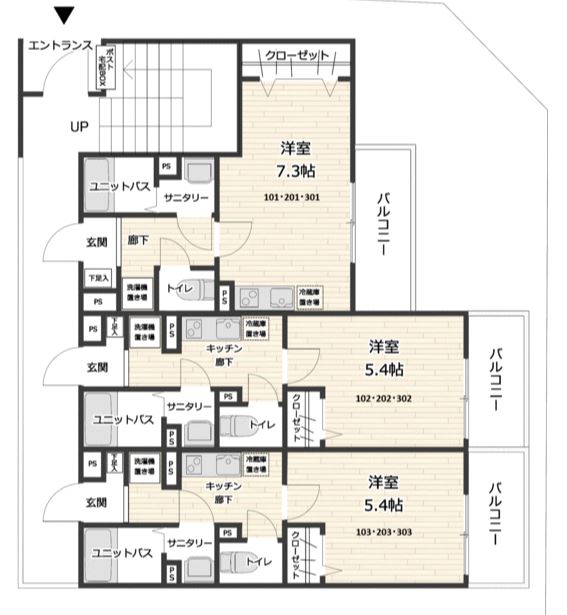 西武池袋線 大泉学園駅 徒歩13分 3階建 築2年の間取り写真