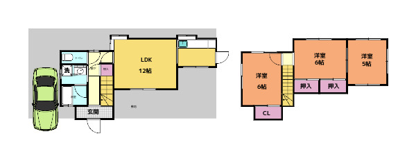 矢田町戸建の間取り写真