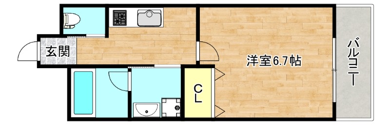 ＪＲ大阪環状線 森ノ宮駅 徒歩6分 7階建 築11年の間取り写真