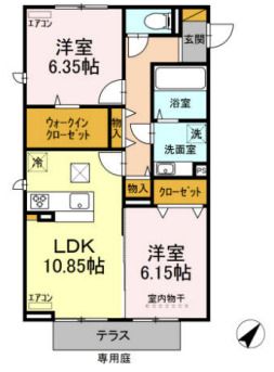 サンクレールAB Aの間取り写真