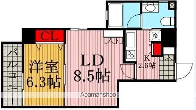東急田園都市線 駒沢大学駅 徒歩2分 15階建 築20年の間取り写真