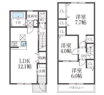 MAISONETTE LAND 大垣駅Aの間取り写真