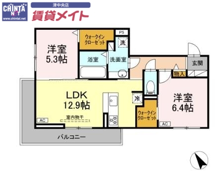 ディーシャンブル南丸之内A棟の間取り写真