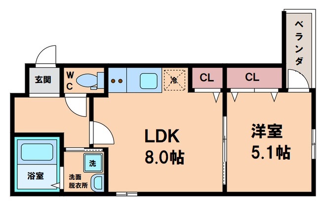 フジパレス我孫子西V番館の間取り