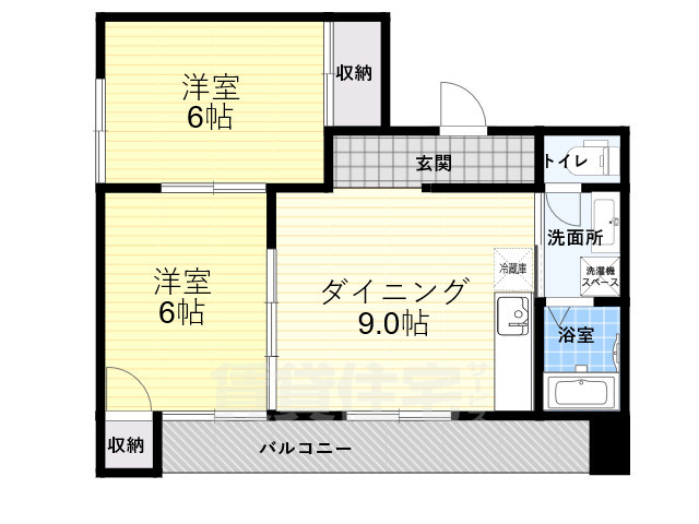 東豊中マンションの間取り