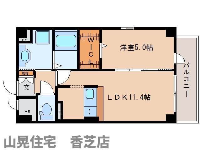 香芝市穴虫のマンションの間取り