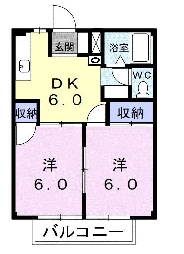 角田市横倉のアパートの間取り