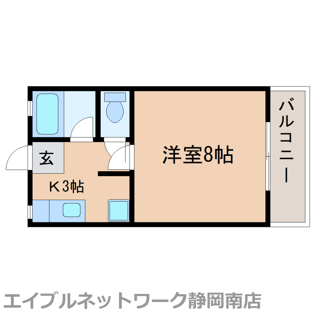 静岡市駿河区西大谷のアパートの間取り