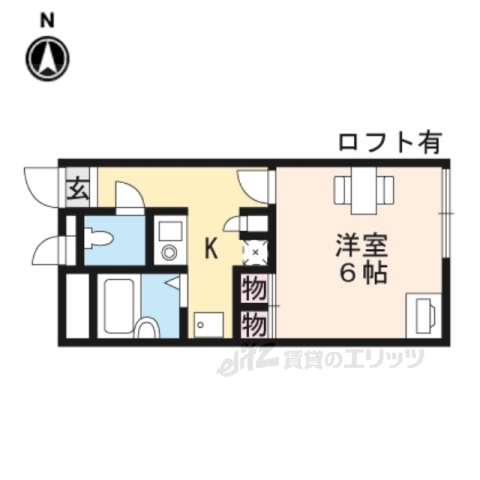 奈良市恋の窪東町のアパートの間取り