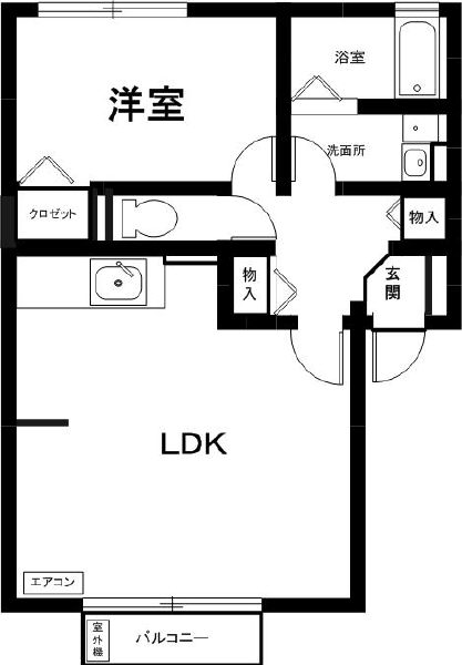 長久手市西浦のアパートの間取り