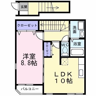 【堺市堺区柳之町東のアパートの間取り】