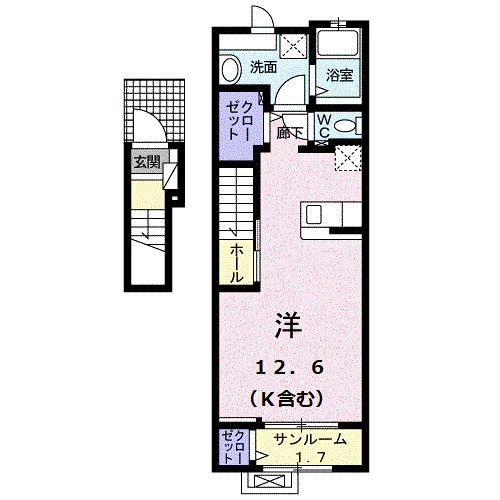 新居浜市泉池町のアパートの間取り