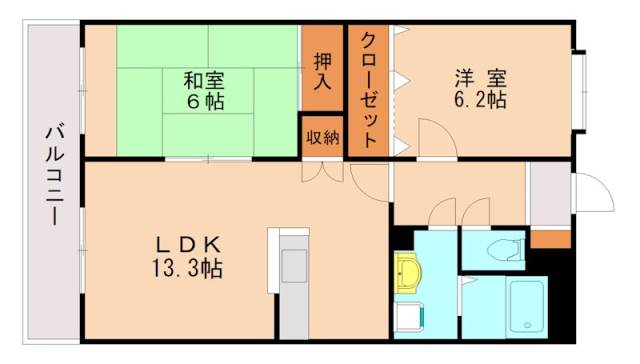 福岡市東区名子のマンションの間取り