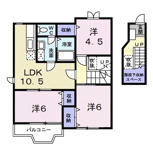 ひたちなか市大字堀口のアパートの間取り