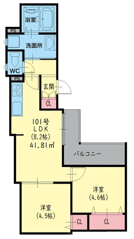 大阪市東成区大今里のアパートの間取り