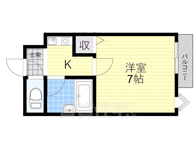 京都市山科区安朱馬場ノ西町のマンションの間取り