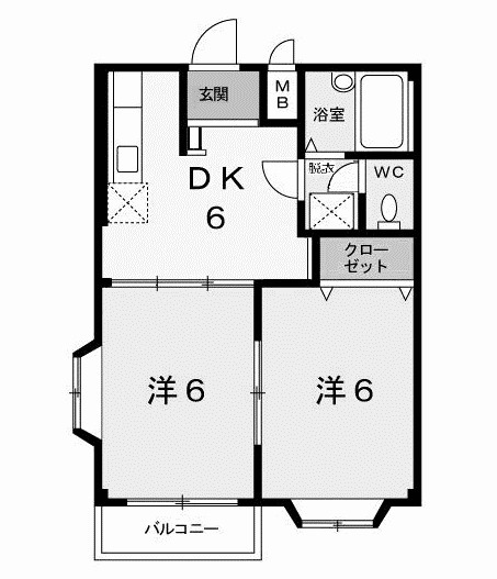 邑楽郡邑楽町大字中野のアパートの間取り