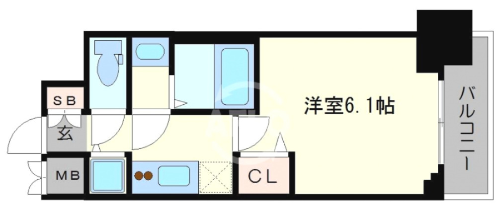 プレサンスタワー難波WESTの間取り