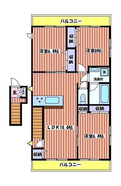 サンライズ国立の間取り